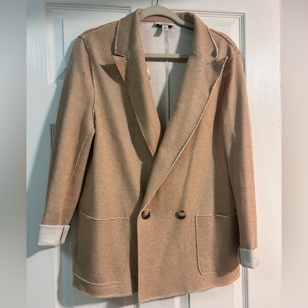 Topshop Tan Double-Breasted Blazer